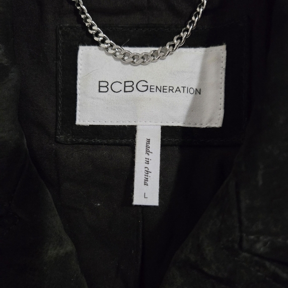 BCBGeneration Suede Leather Jacket Women's Size Large Dark Brown - Picture 6 of 13